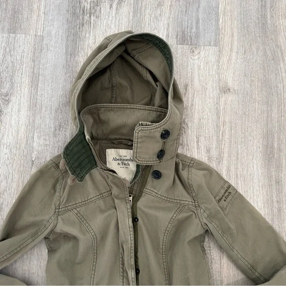 VTG Y2K Abercrombie & Fitch military utility jacket Womens XS green Bella Elena - Picture 3 of 16